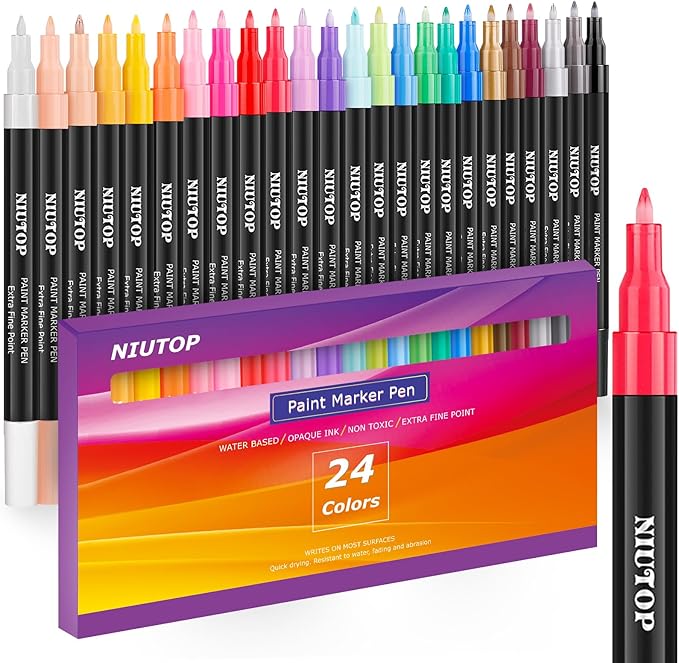 Acrylic Paint Pens for Rock Painting, 24 Classic
